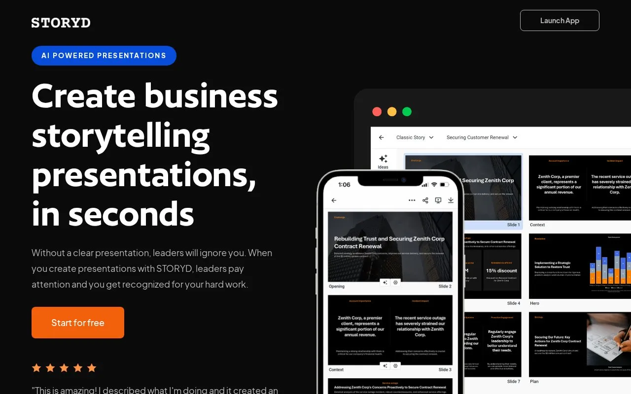 STORYD homepage screenshot