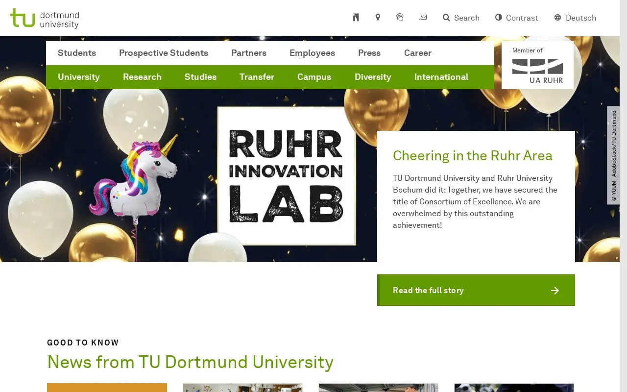 Technische Universitat Dortmund homepage screenshot