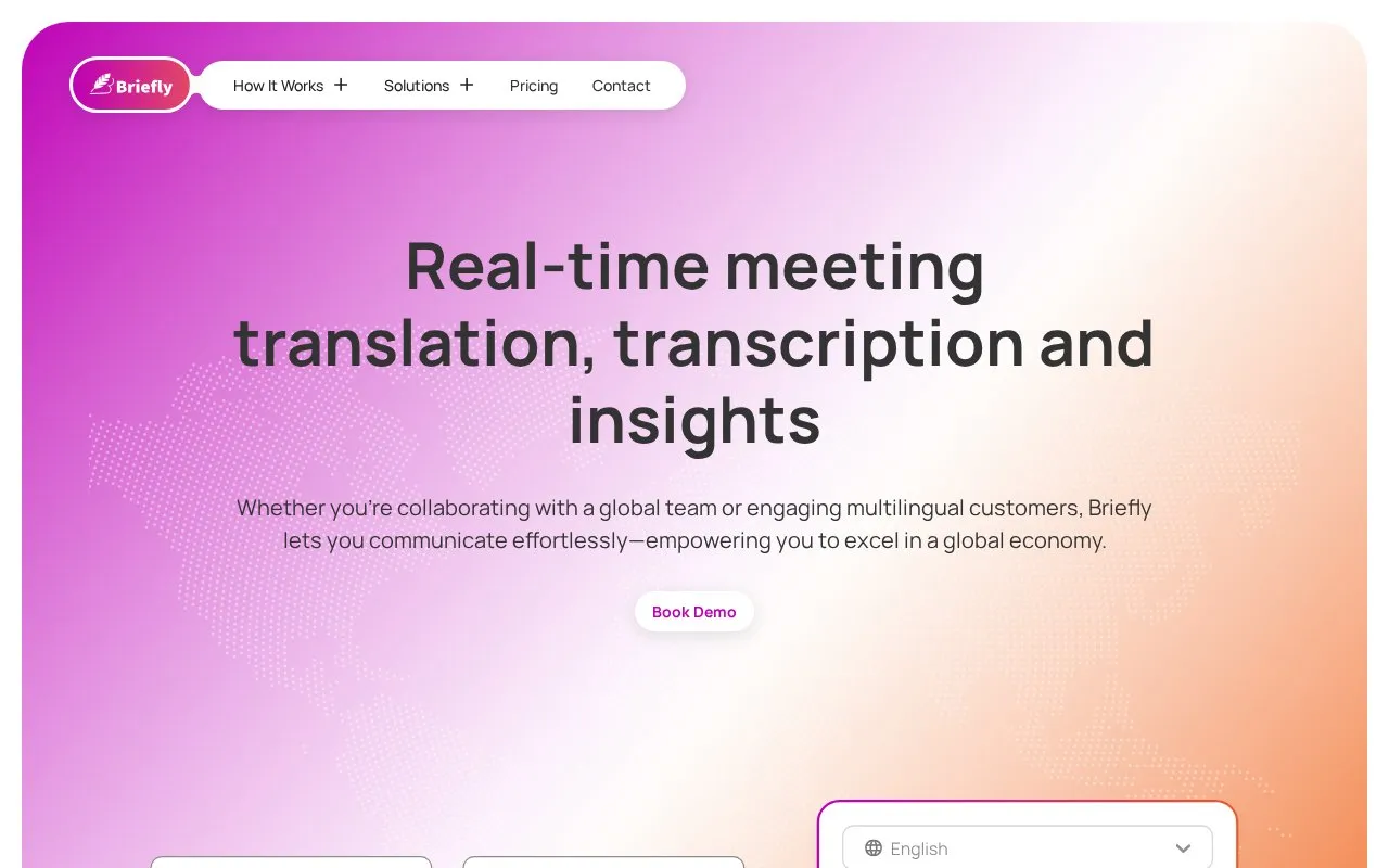 BrieflyAI homepage screenshot