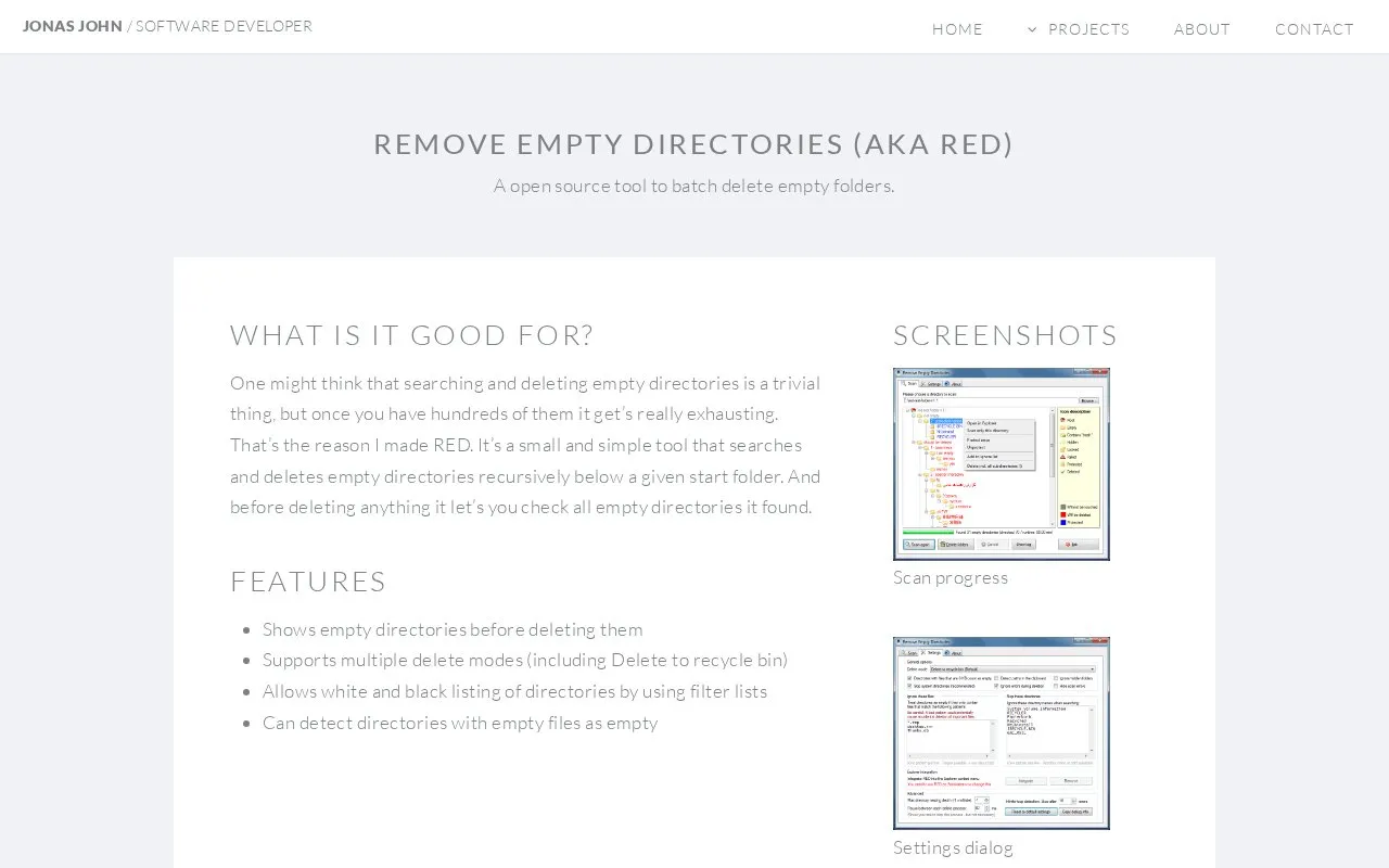 RED homepage screenshot