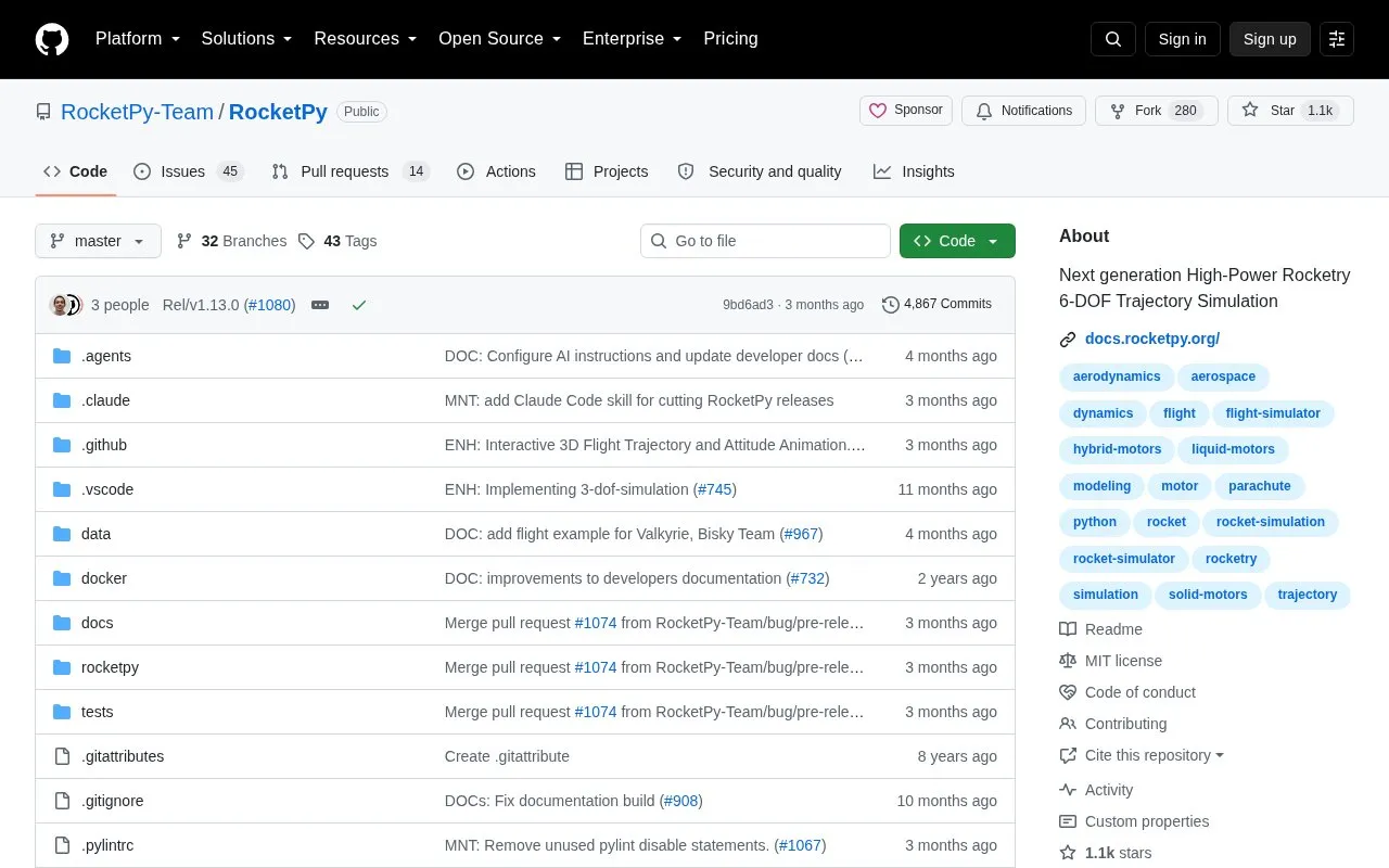 Rocket Py homepage screenshot