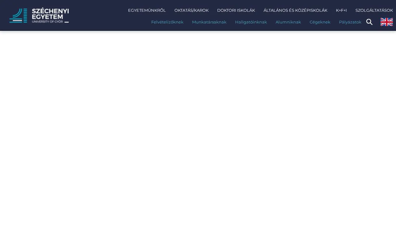 Szechenyi Istvan University homepage screenshot