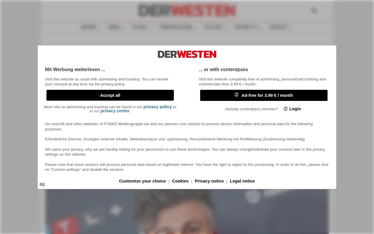 DER WESTEN homepage screenshot
