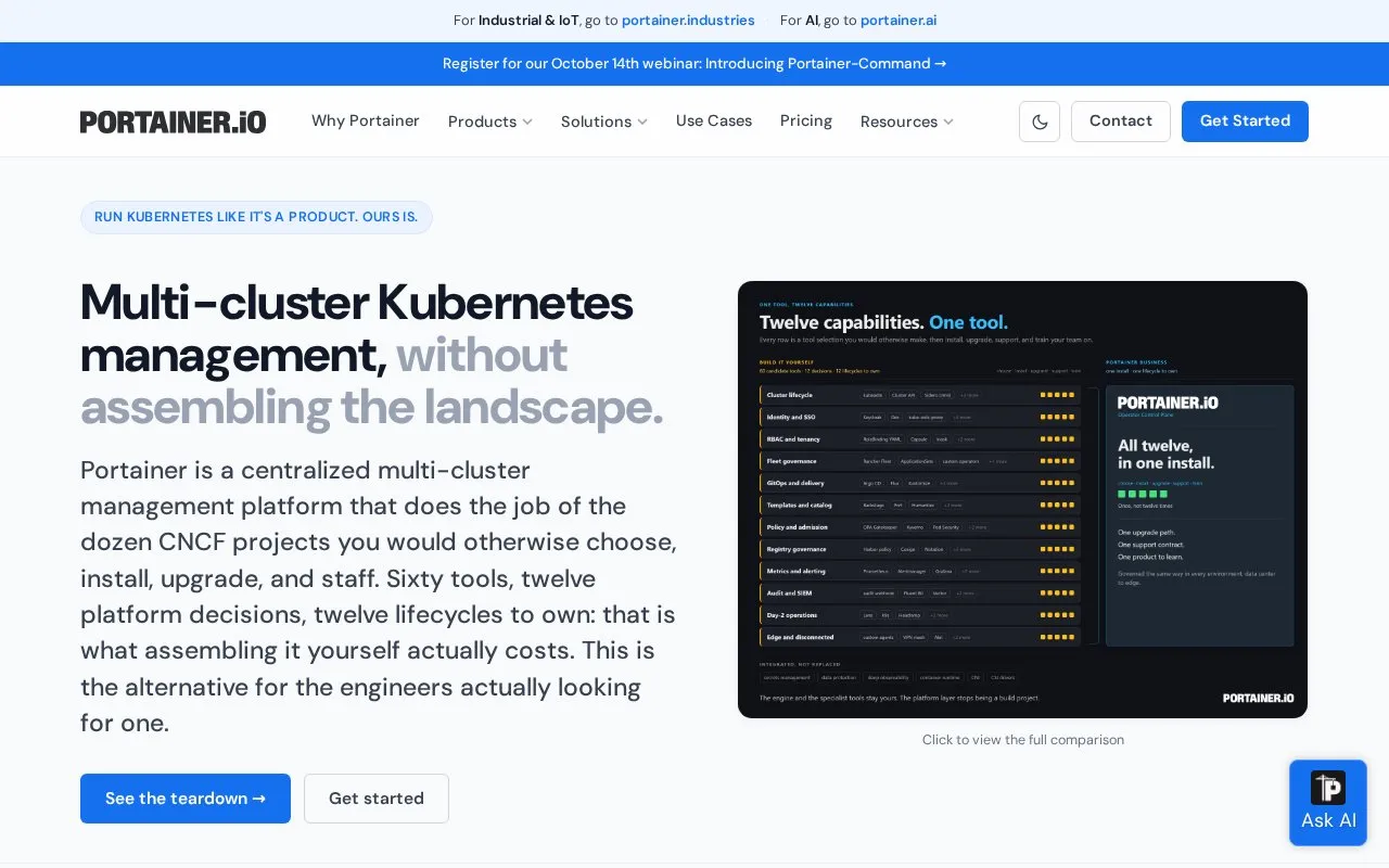 Portainer homepage screenshot