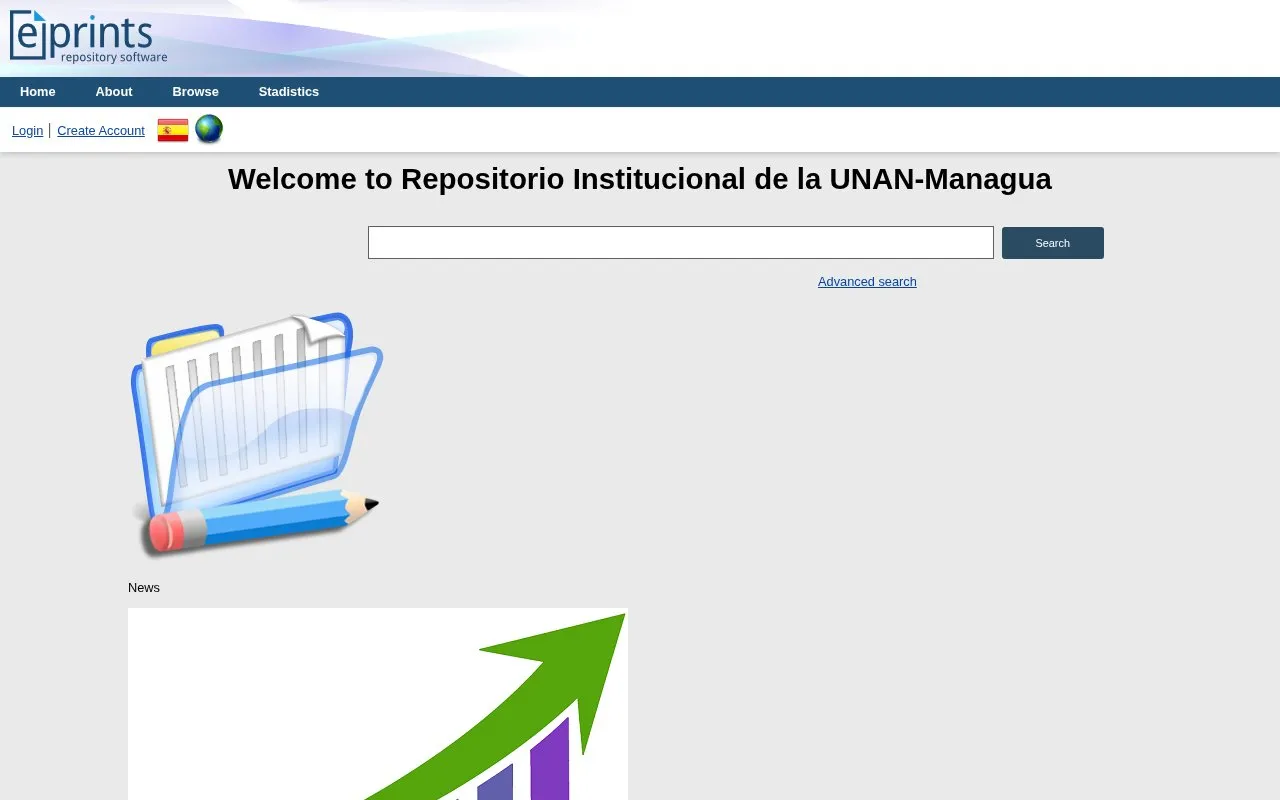 UNAN-Managua Institutional Repository homepage screenshot