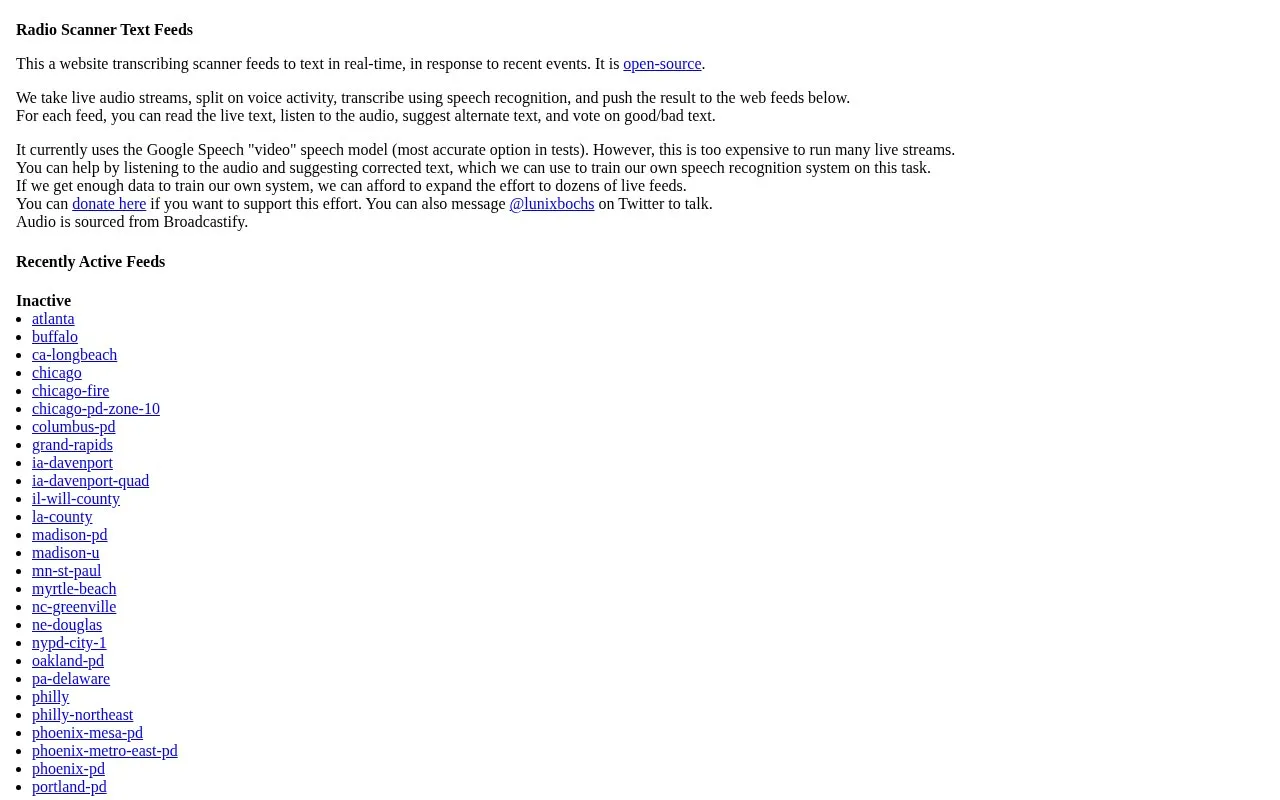 Feeds.talonvoice.com homepage screenshot