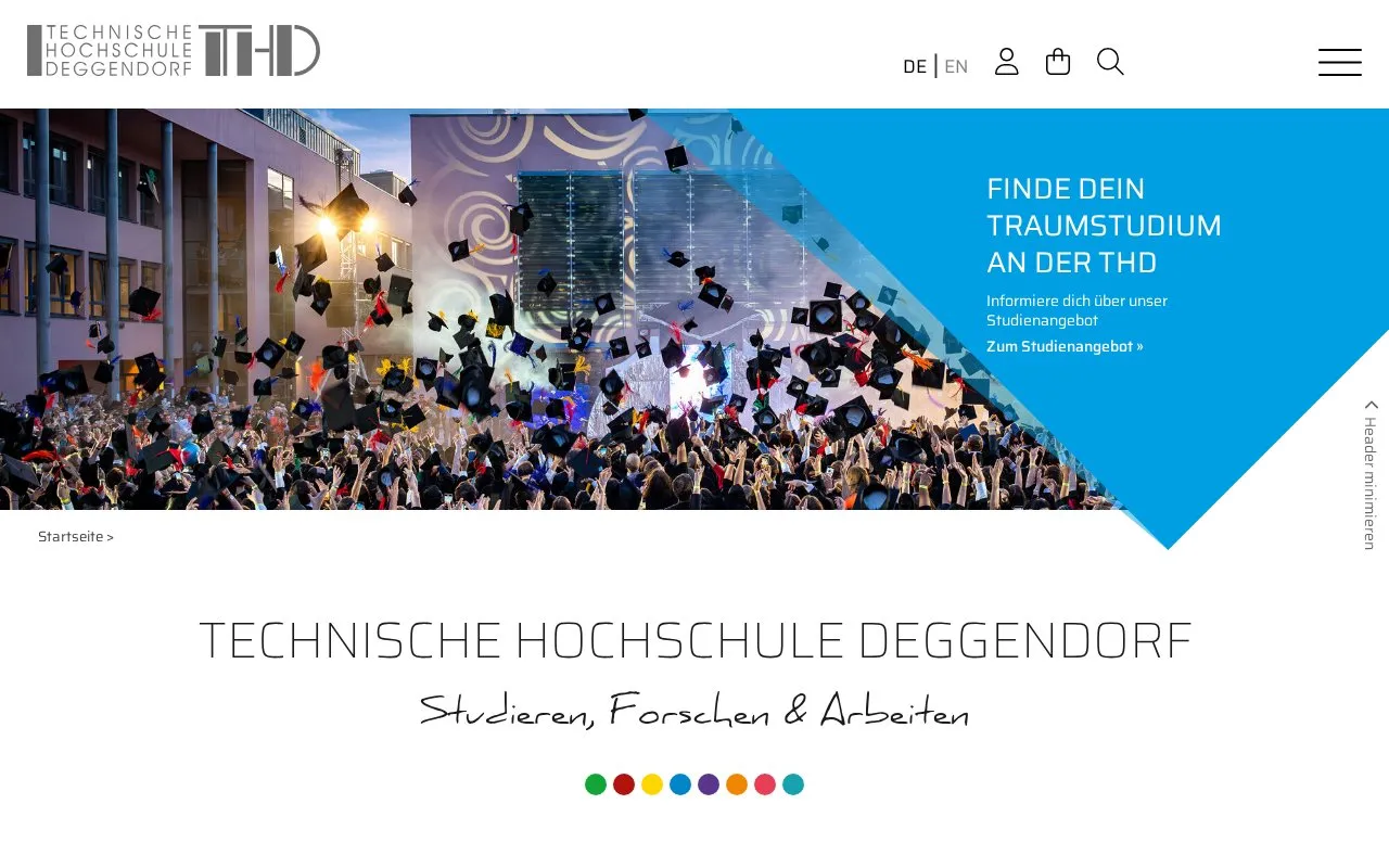 Technische Hochschule Deggendorf homepage screenshot