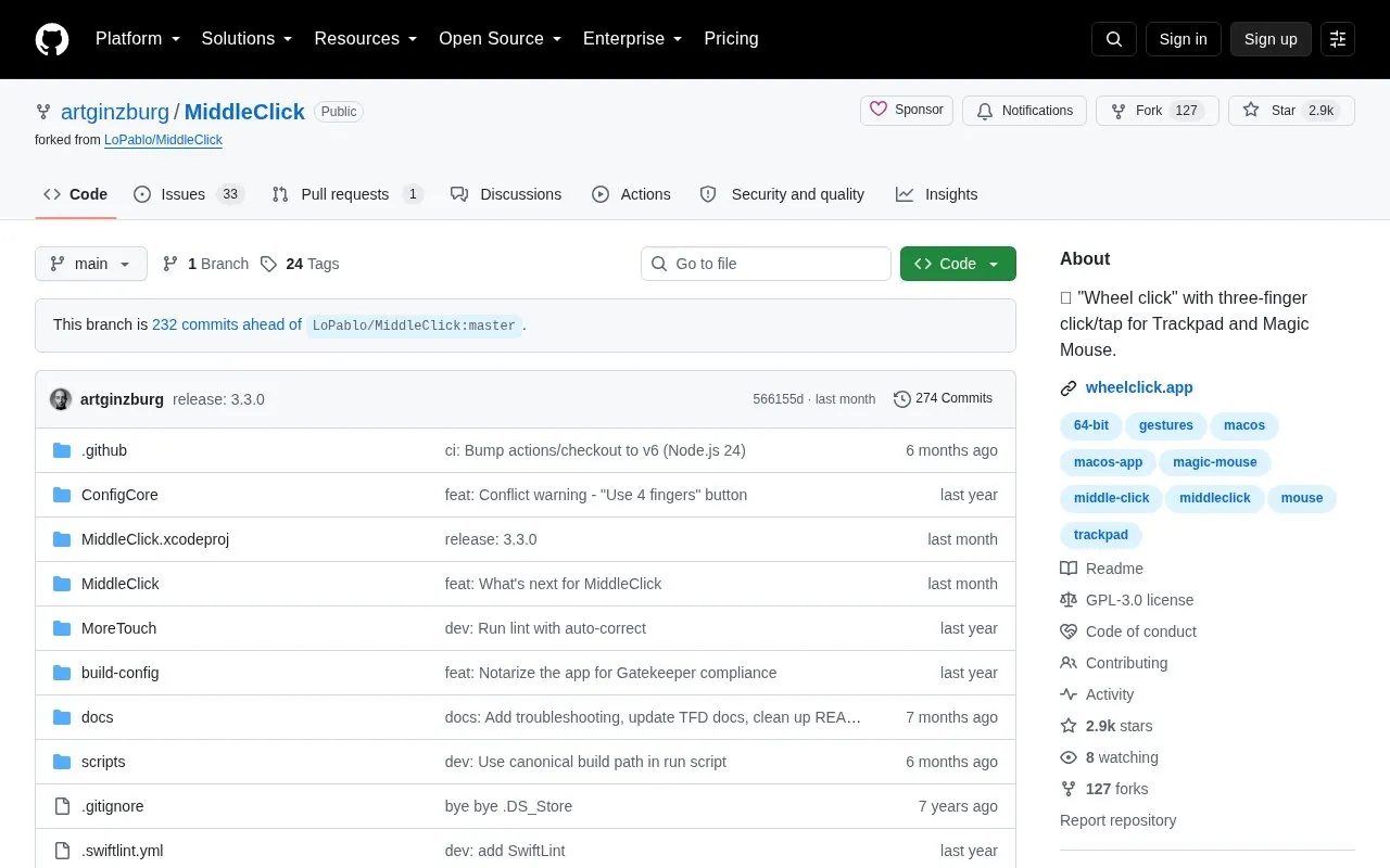 MiddleClick homepage screenshot