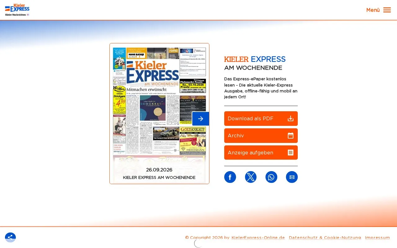 Kieler Express homepage screenshot