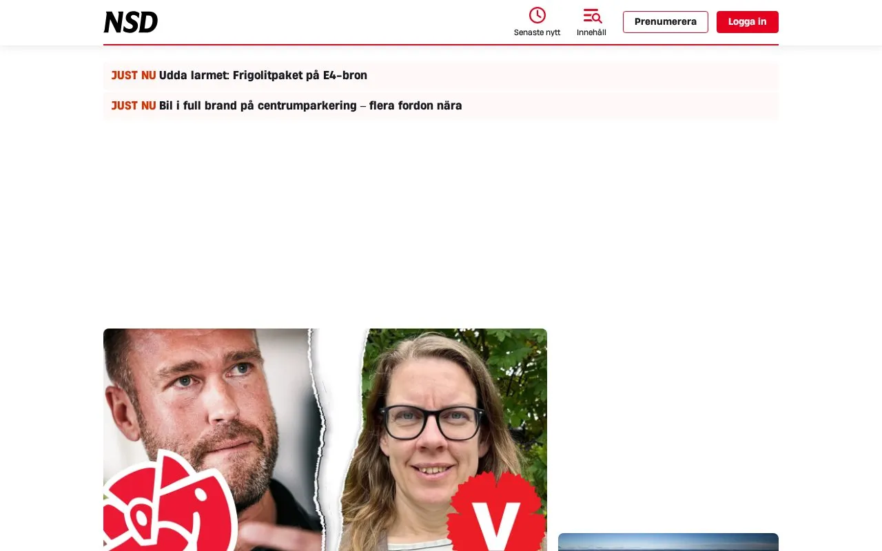 Norrländska Socialdemokraten homepage screenshot