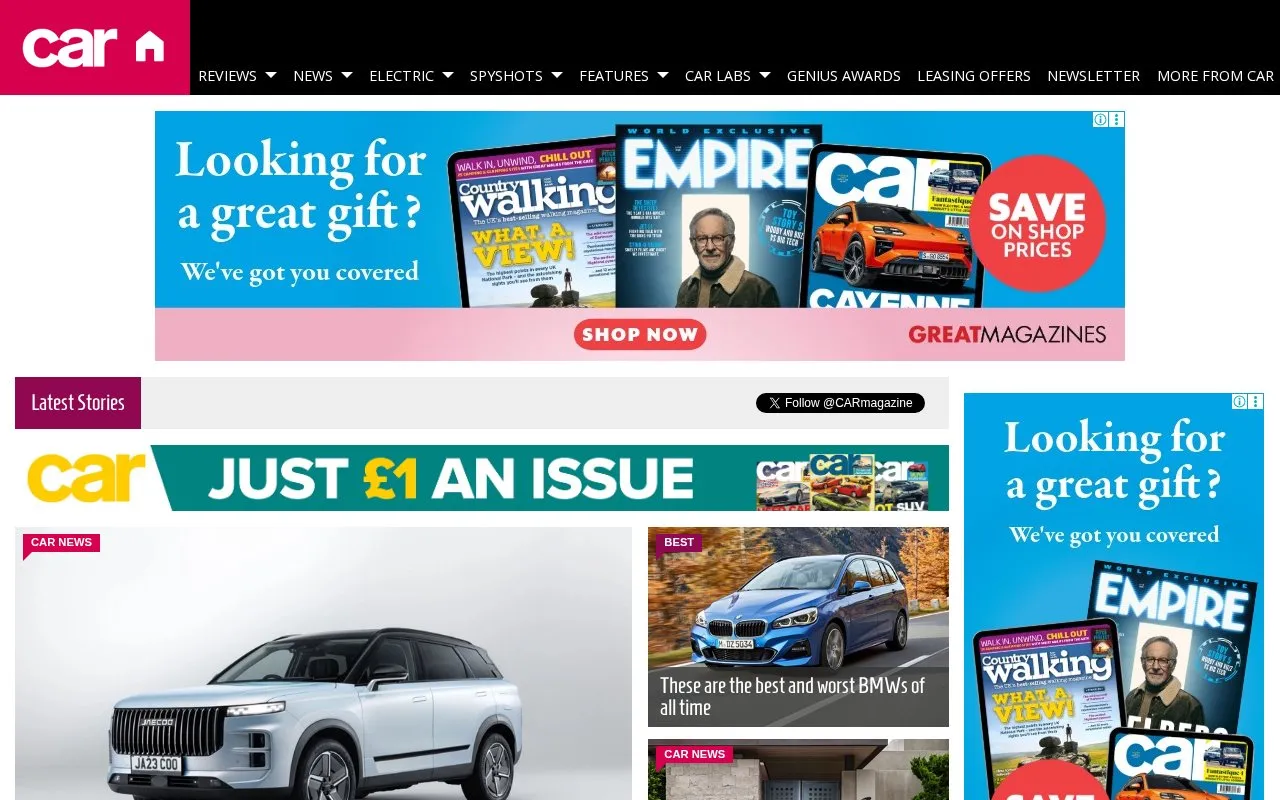 Car Magazine homepage screenshot