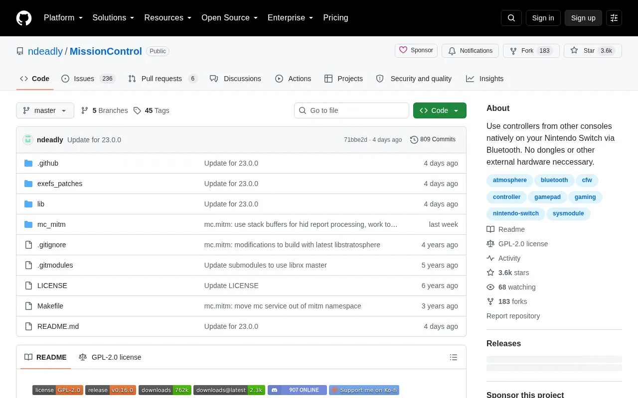 MissionControl homepage screenshot