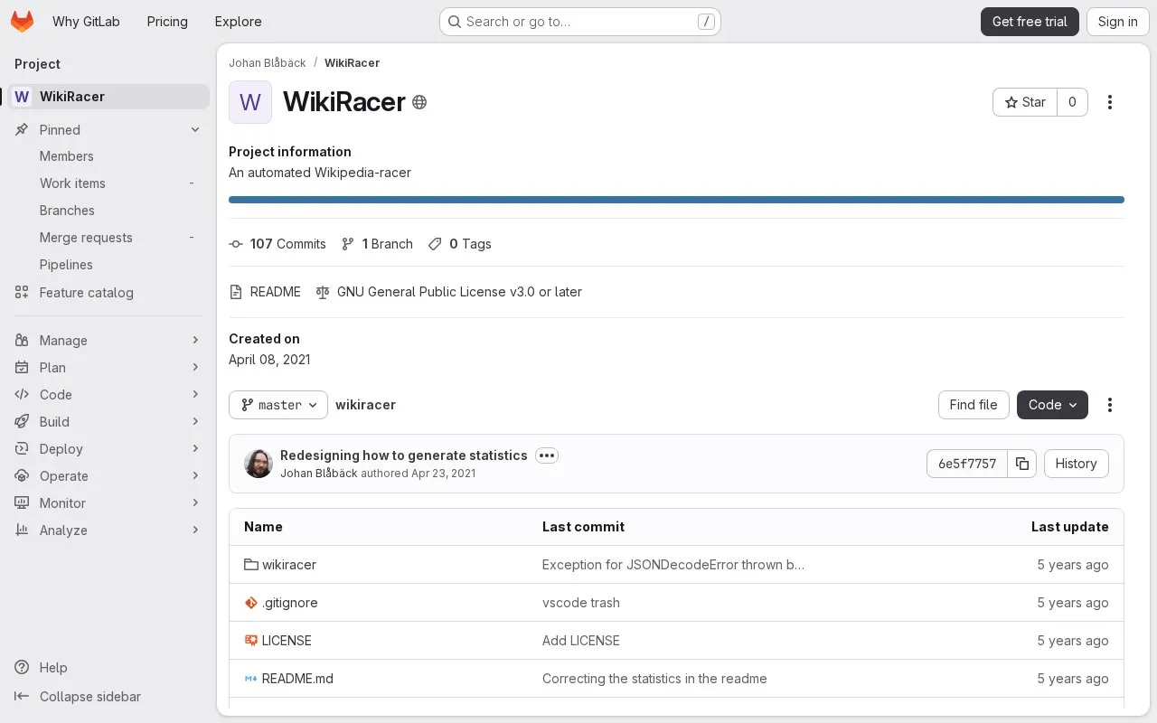 Wikiracer homepage screenshot