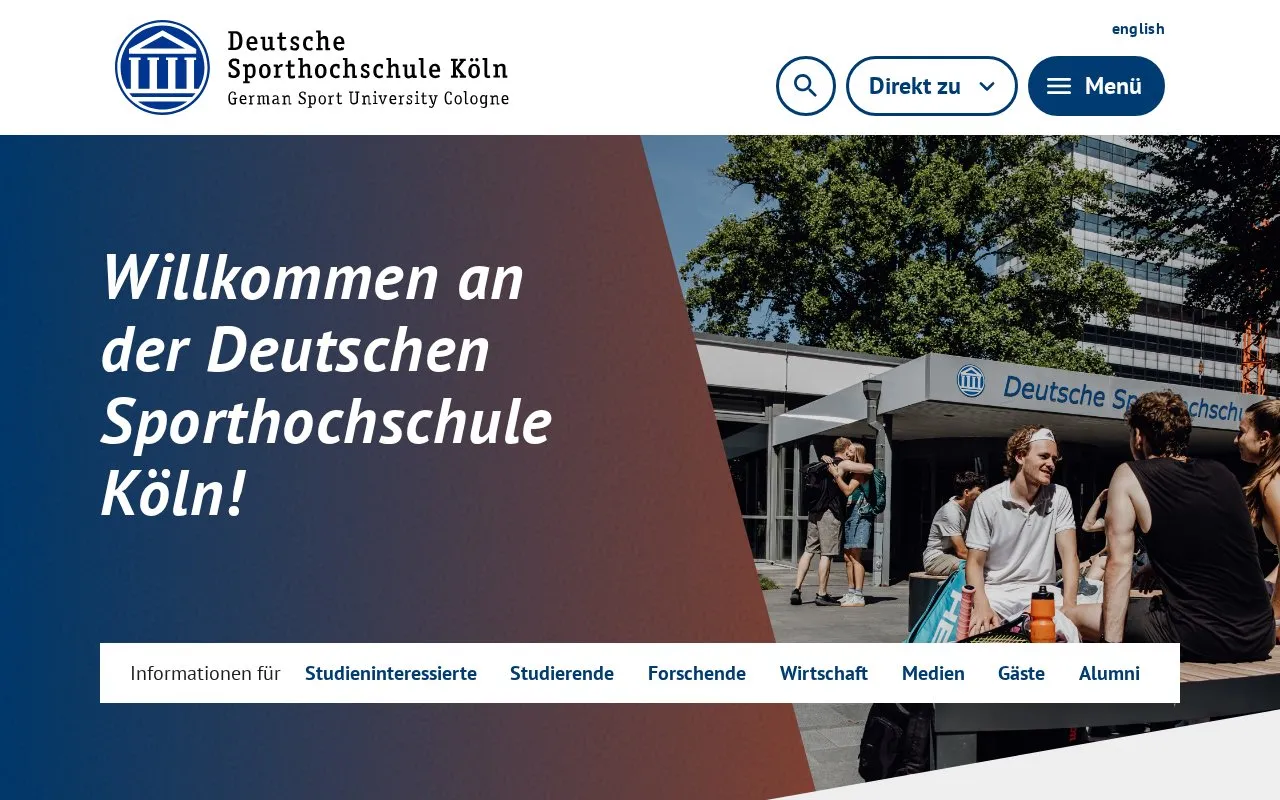 Deutsche Sporthochschule Koln homepage screenshot
