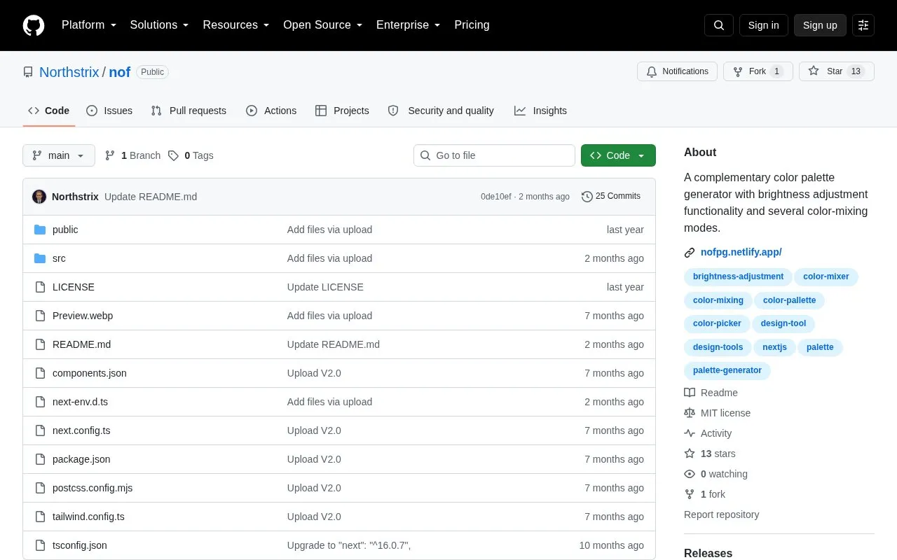 Nof homepage screenshot