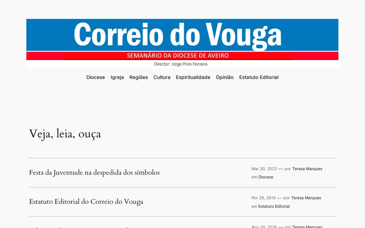 Correio do Vouga homepage screenshot