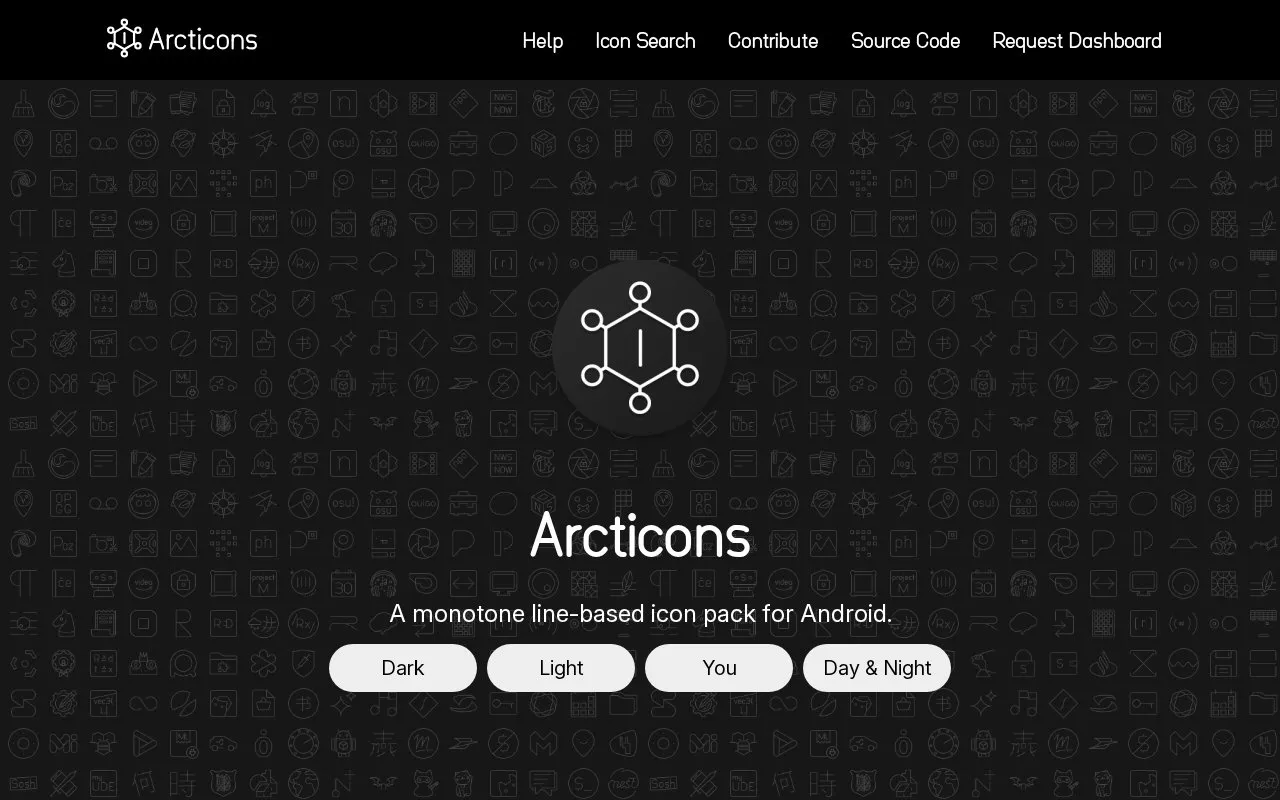 Arcticons homepage screenshot