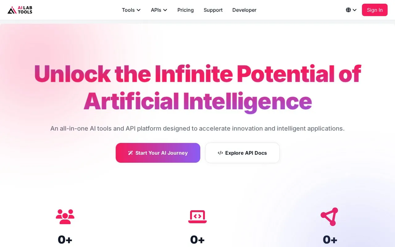 AILabTools homepage screenshot
