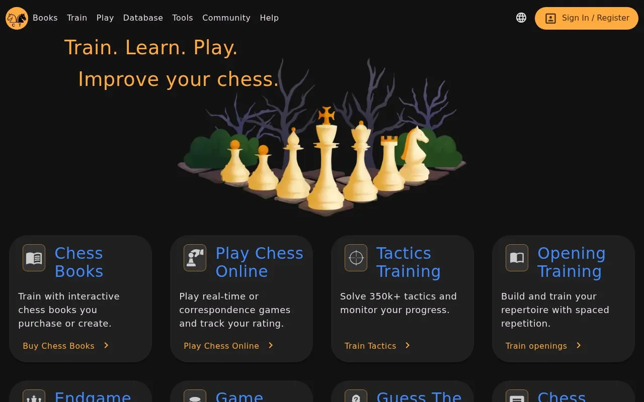 Chess Tempo homepage screenshot