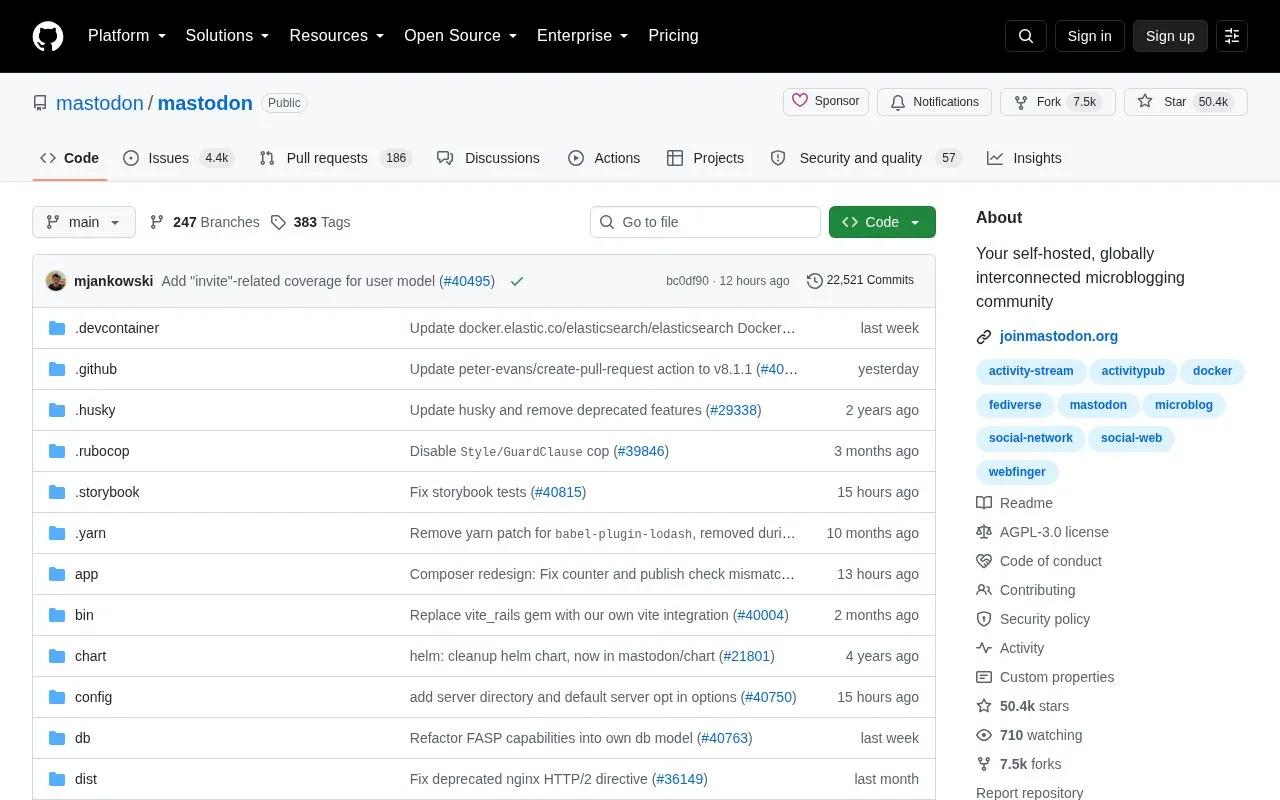 GitHub repository homepage screenshot