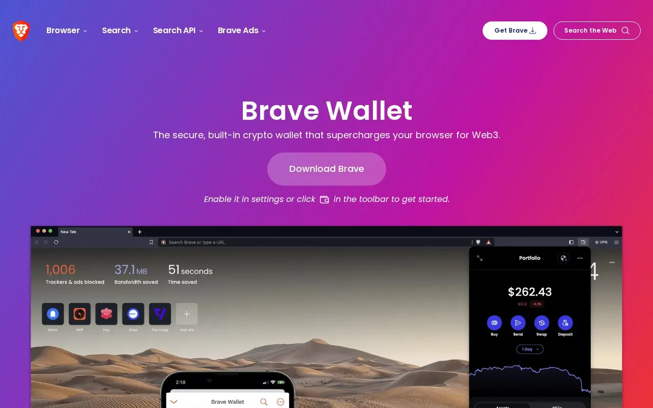 Brave Wallet homepage screenshot