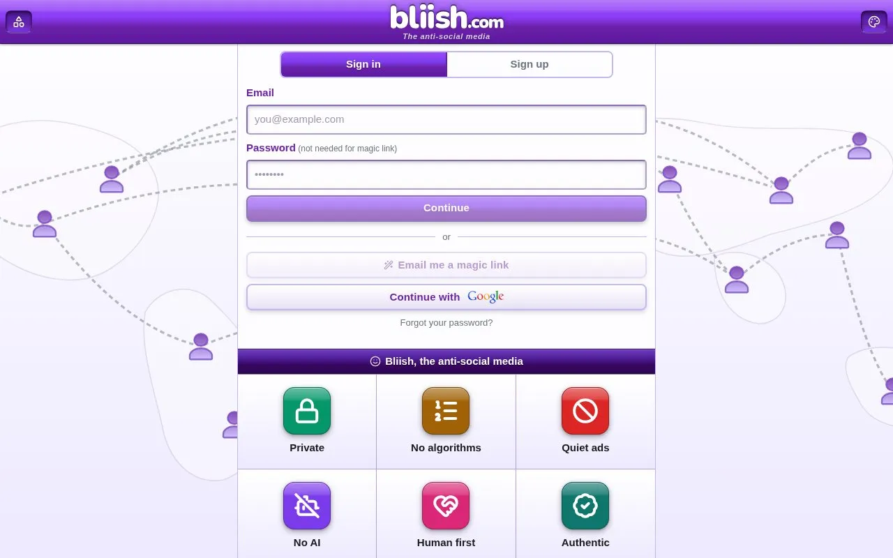 Bliish homepage screenshot