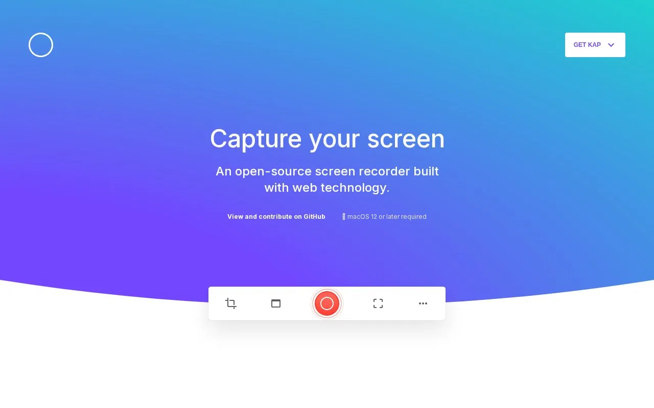 Kap homepage screenshot