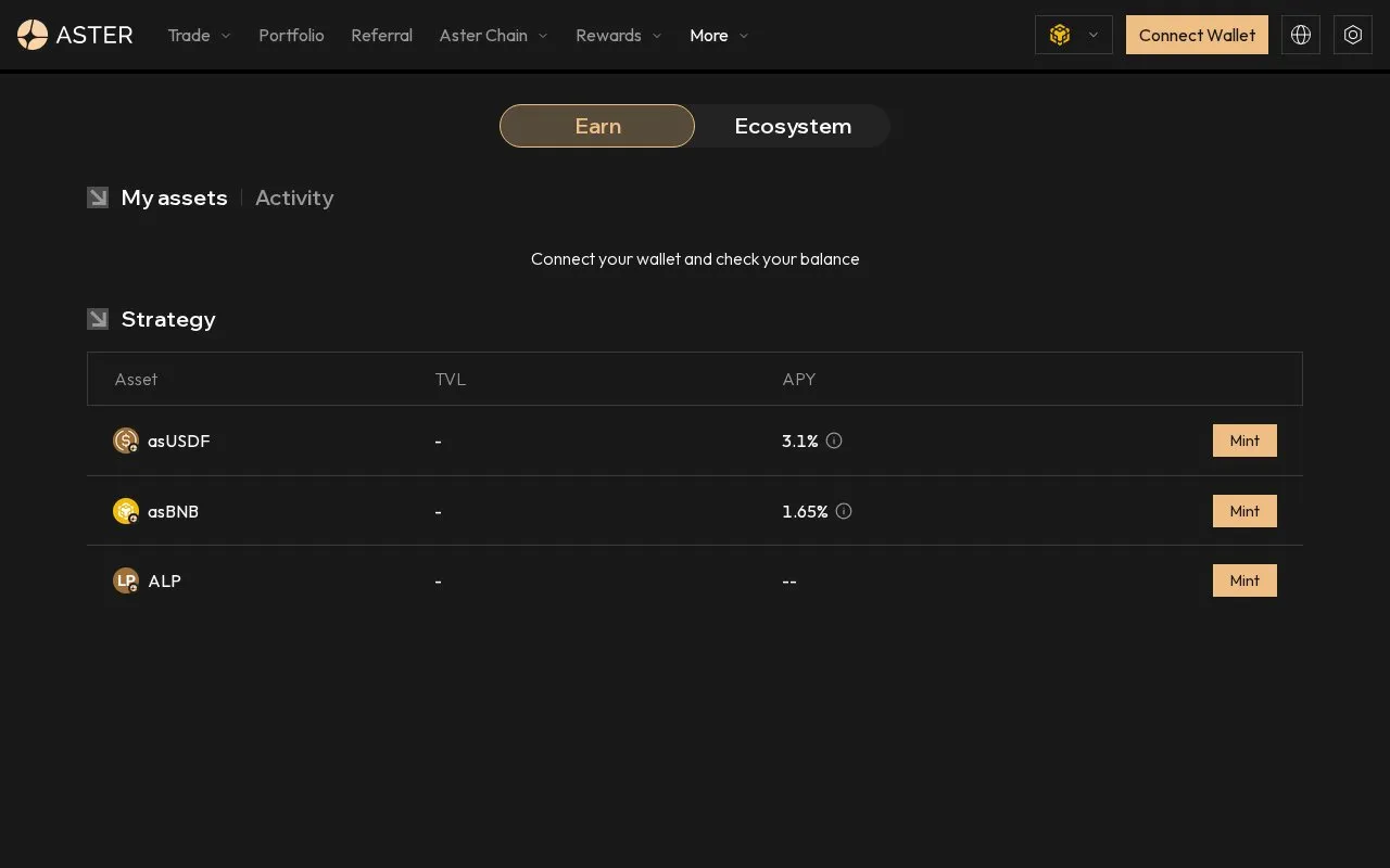 Aster asBNB homepage screenshot