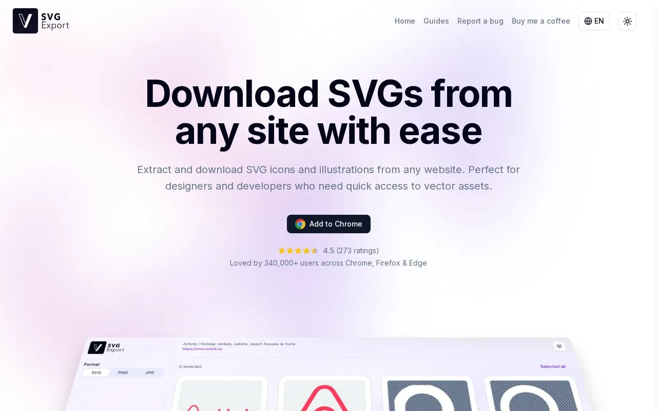 svgexport homepage screenshot