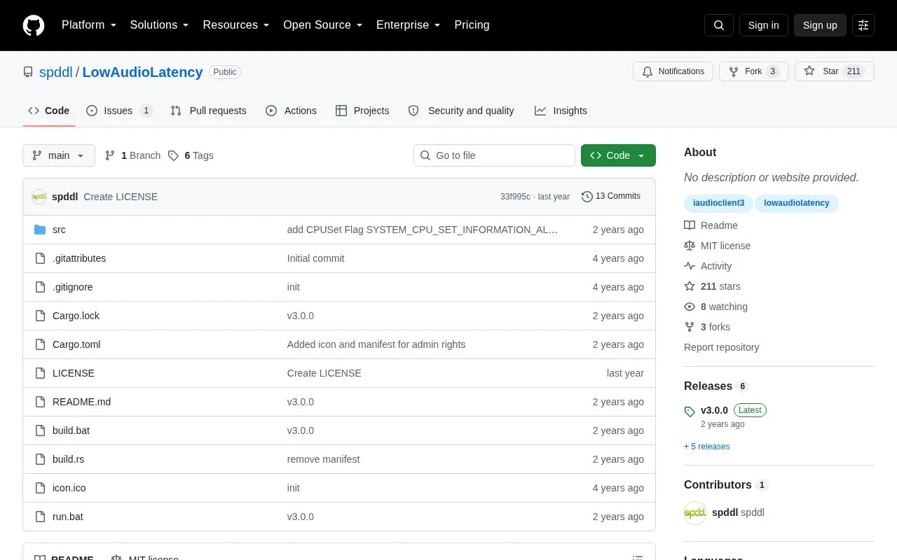 LowAudioLatency homepage screenshot