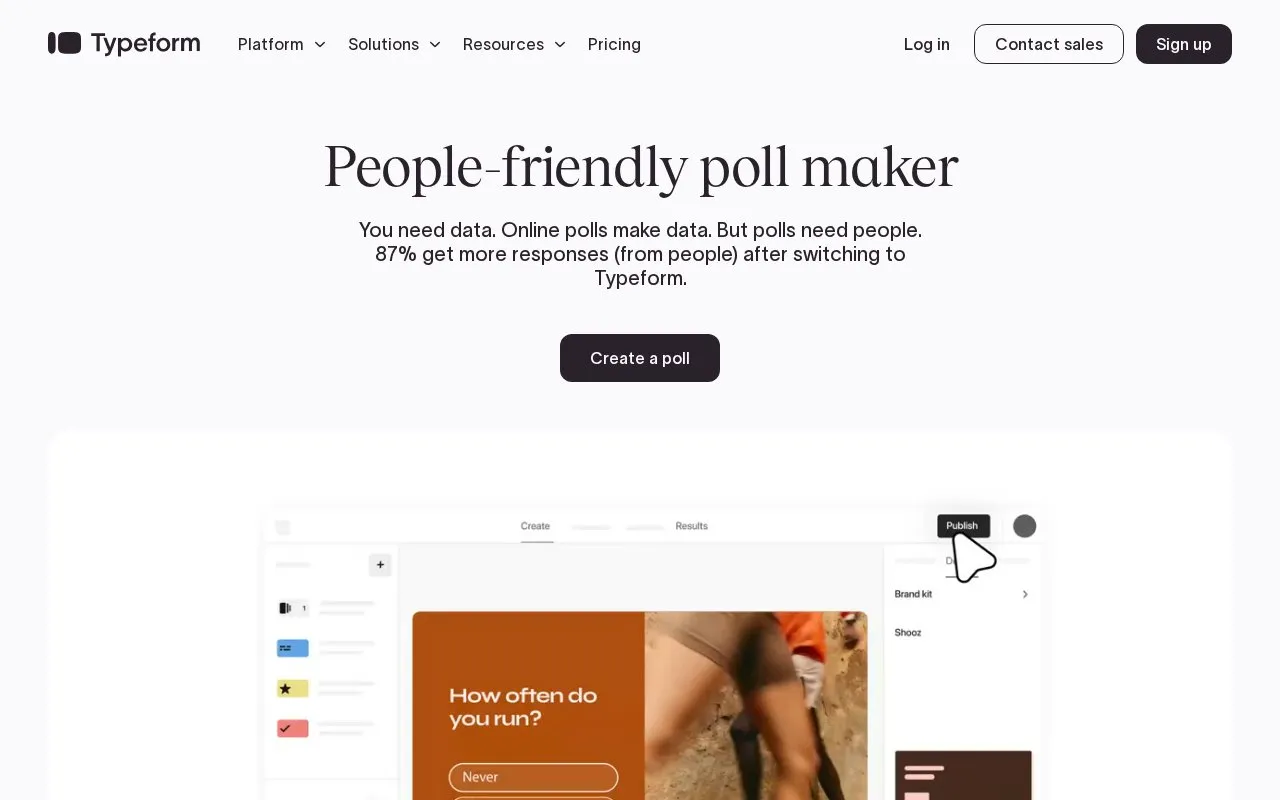 typeform homepage screenshot