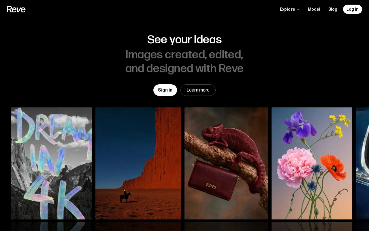 Reve Image homepage screenshot