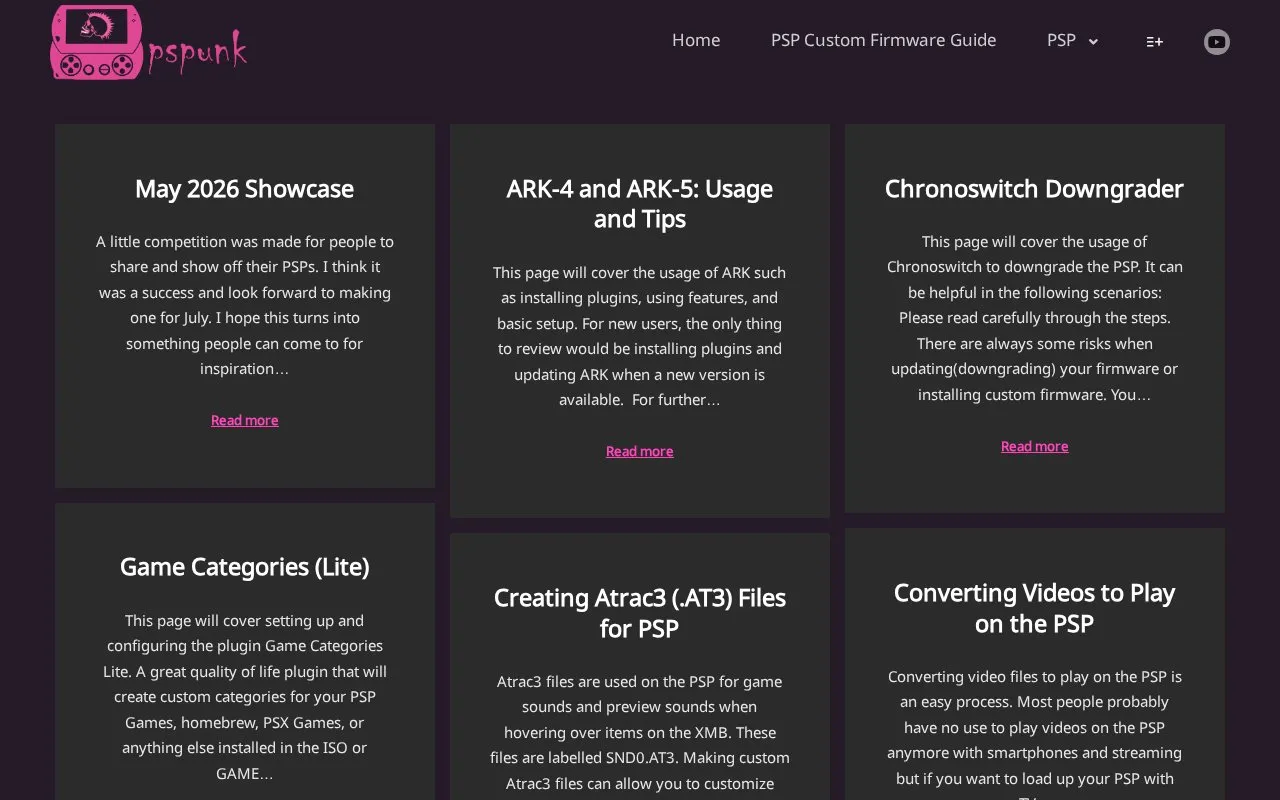 pspunk homepage screenshot