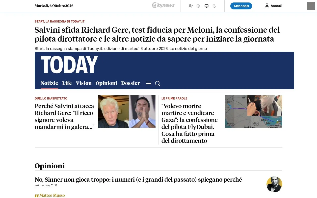 Today homepage screenshot