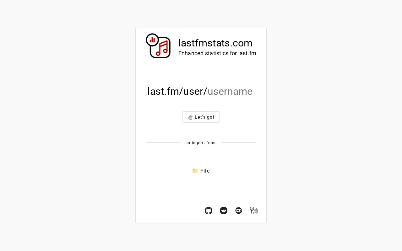 Last.fm Stats homepage screenshot