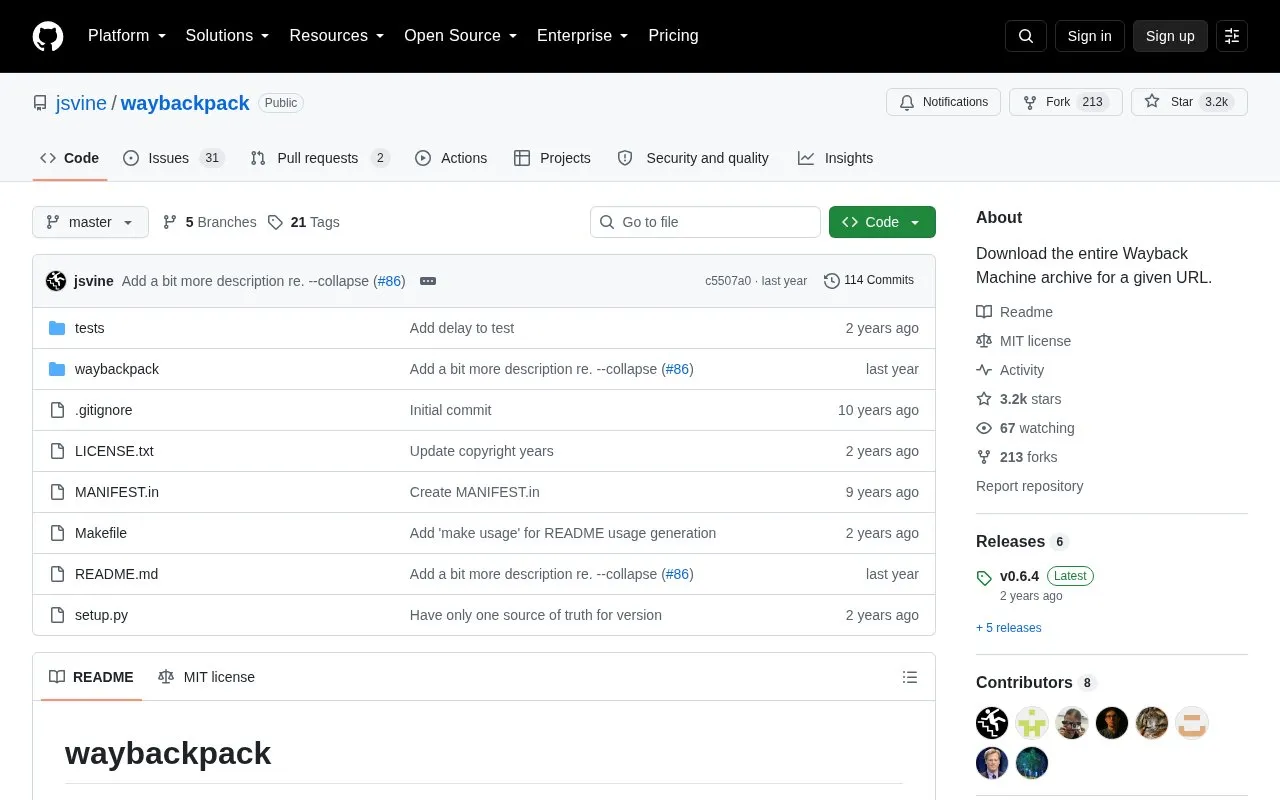 Downloader homepage screenshot
