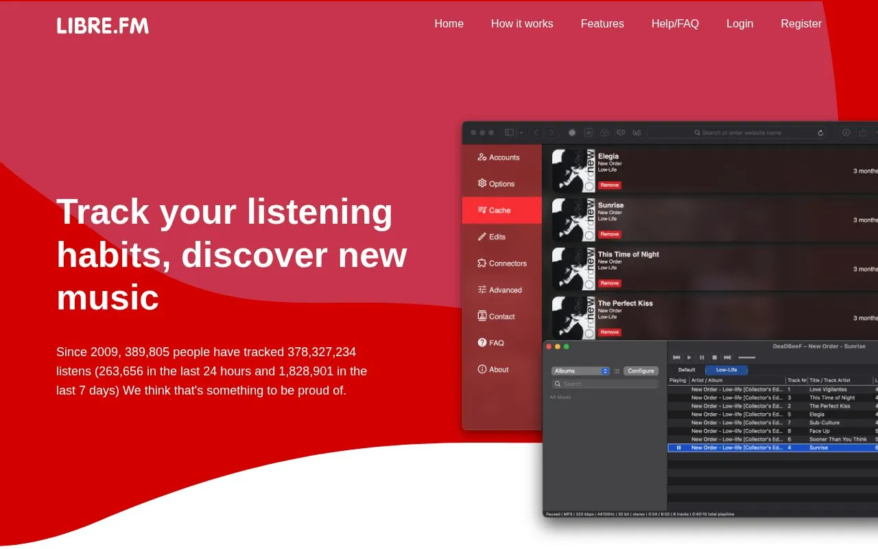 Libre.fm homepage screenshot