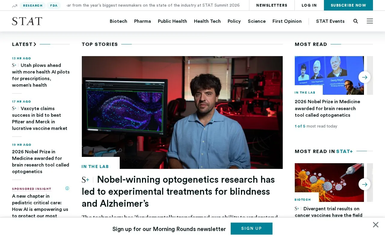 STAT homepage screenshot