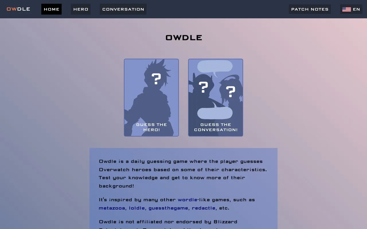 Owdle homepage screenshot