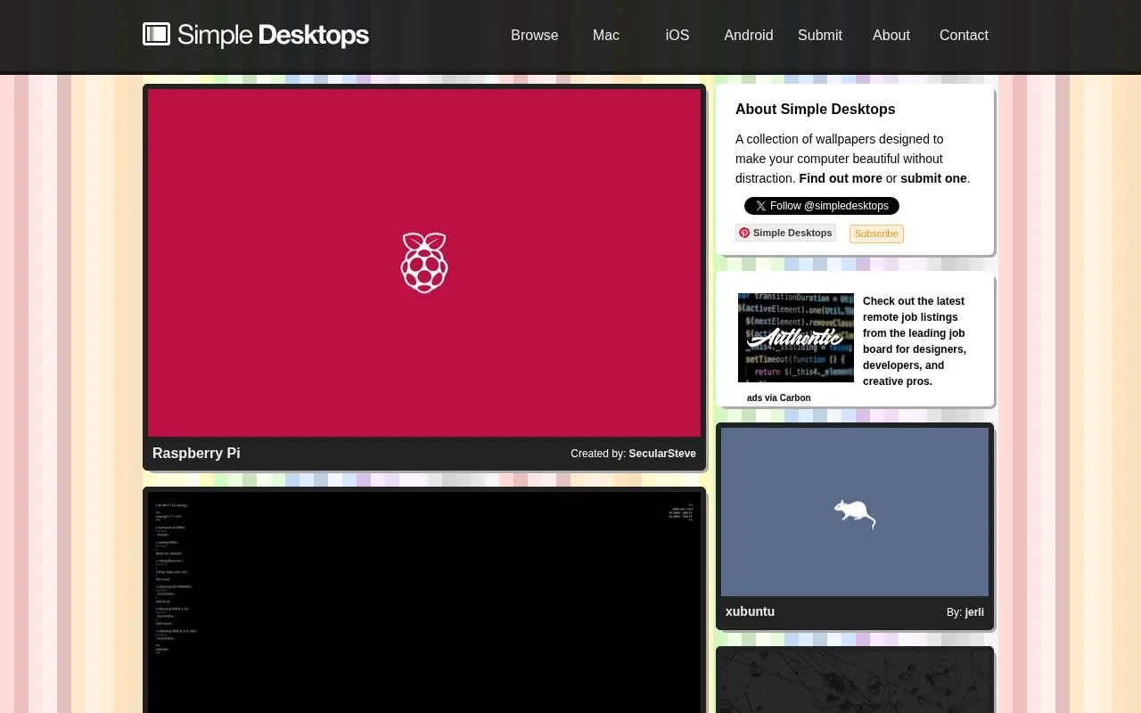 Simple Desktops homepage screenshot