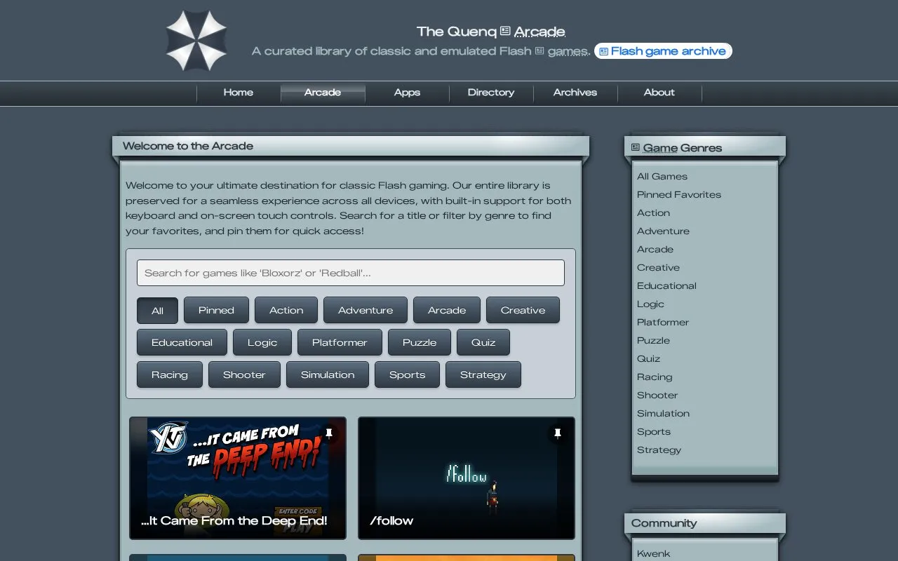 Quenq homepage screenshot