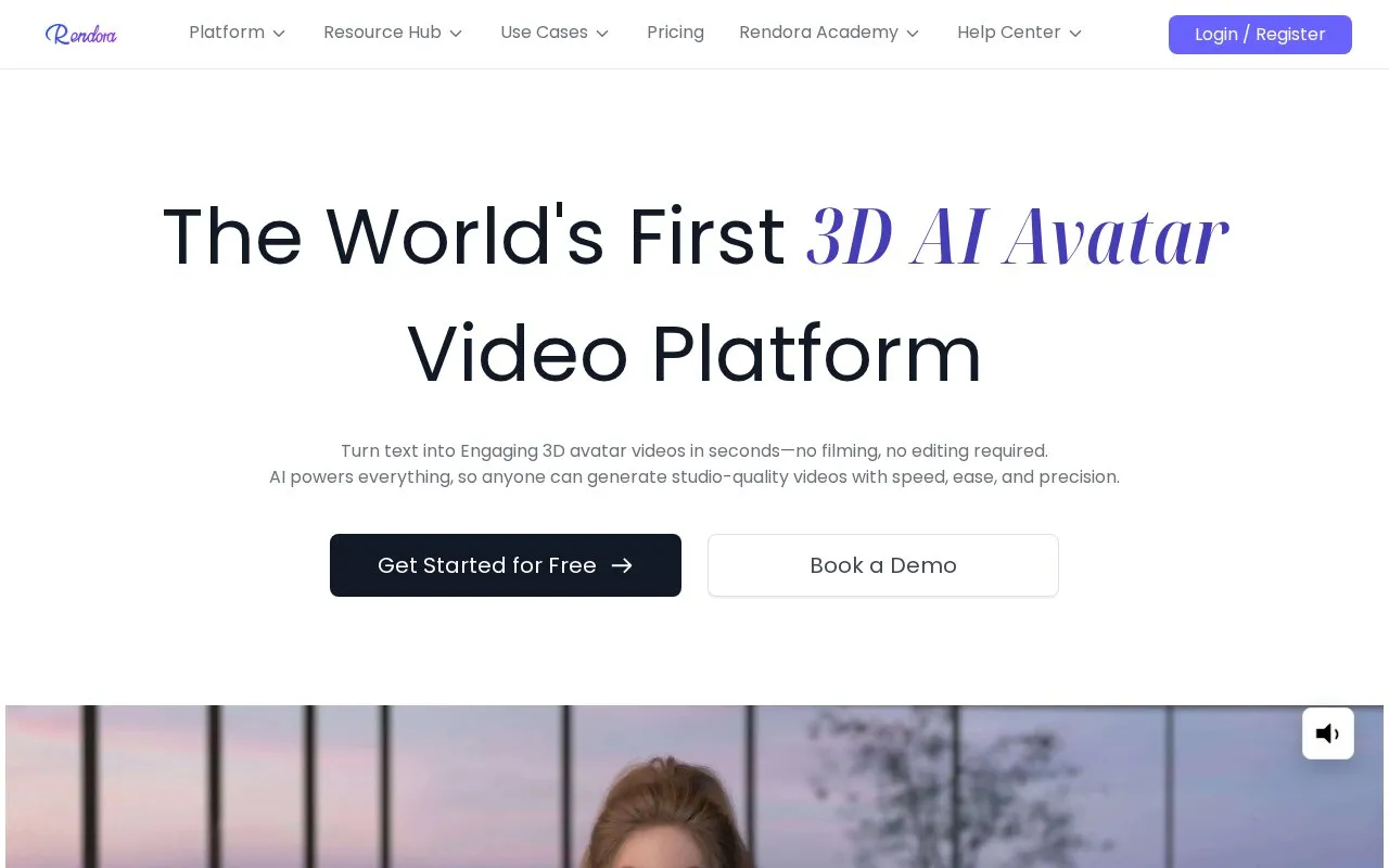 Rendora homepage screenshot