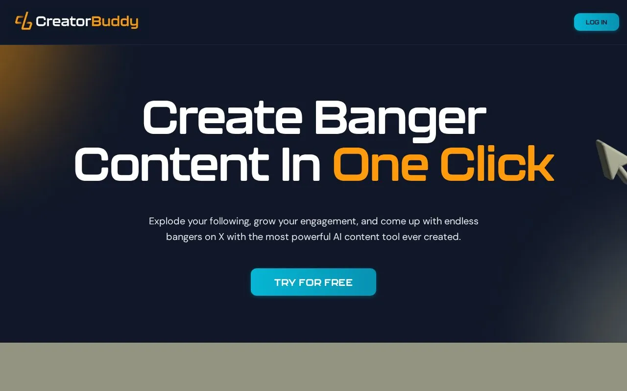 CreatorBuddy homepage screenshot