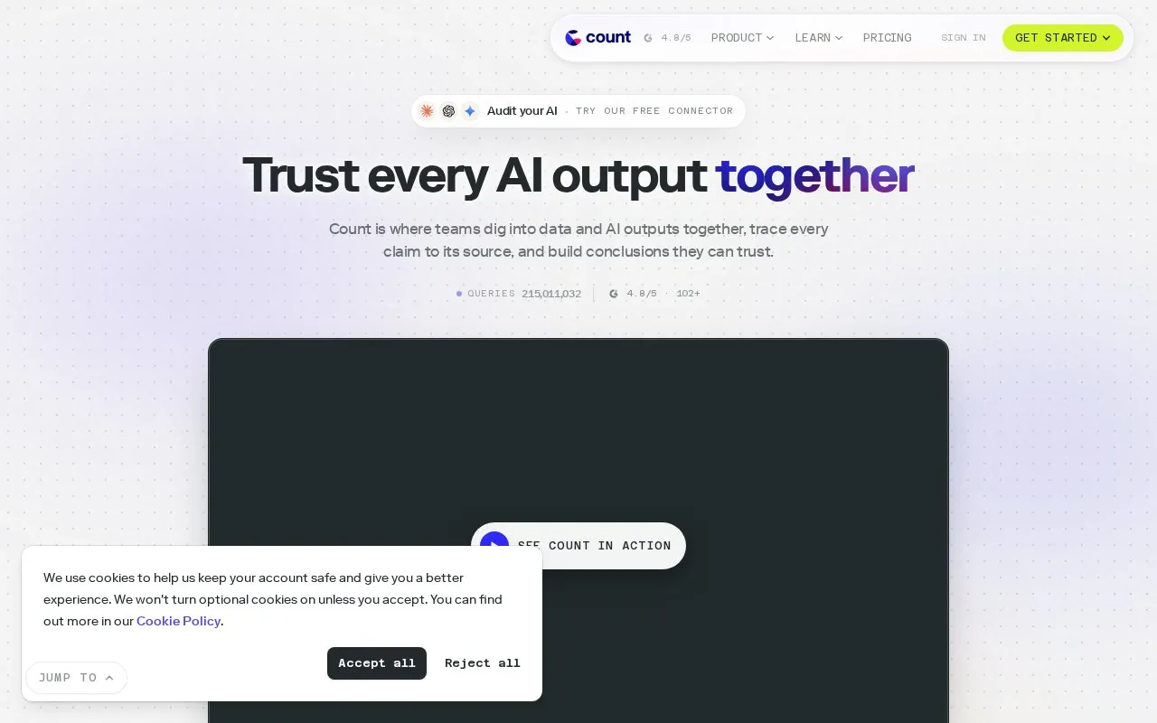 Count homepage screenshot