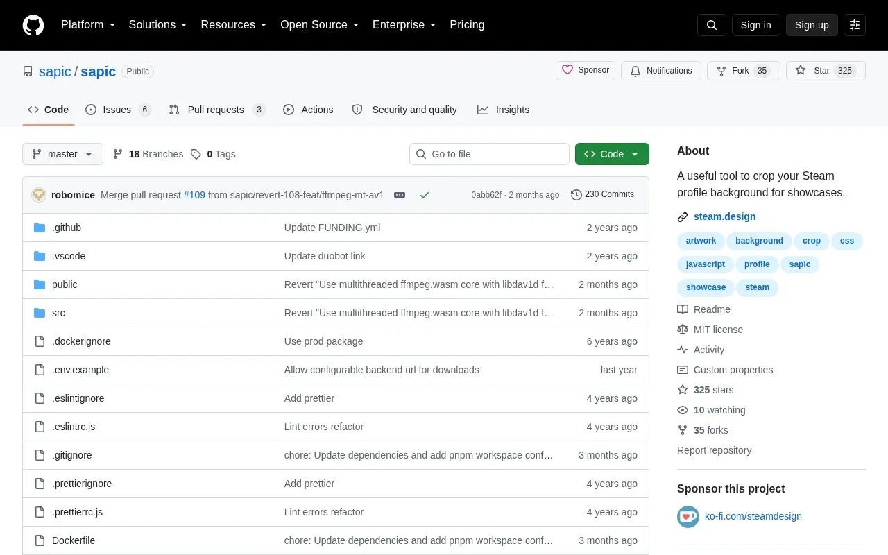 sapic homepage screenshot