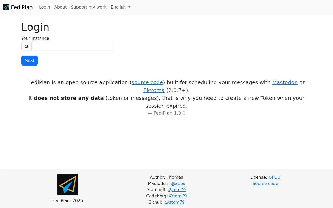 FediPlan homepage screenshot