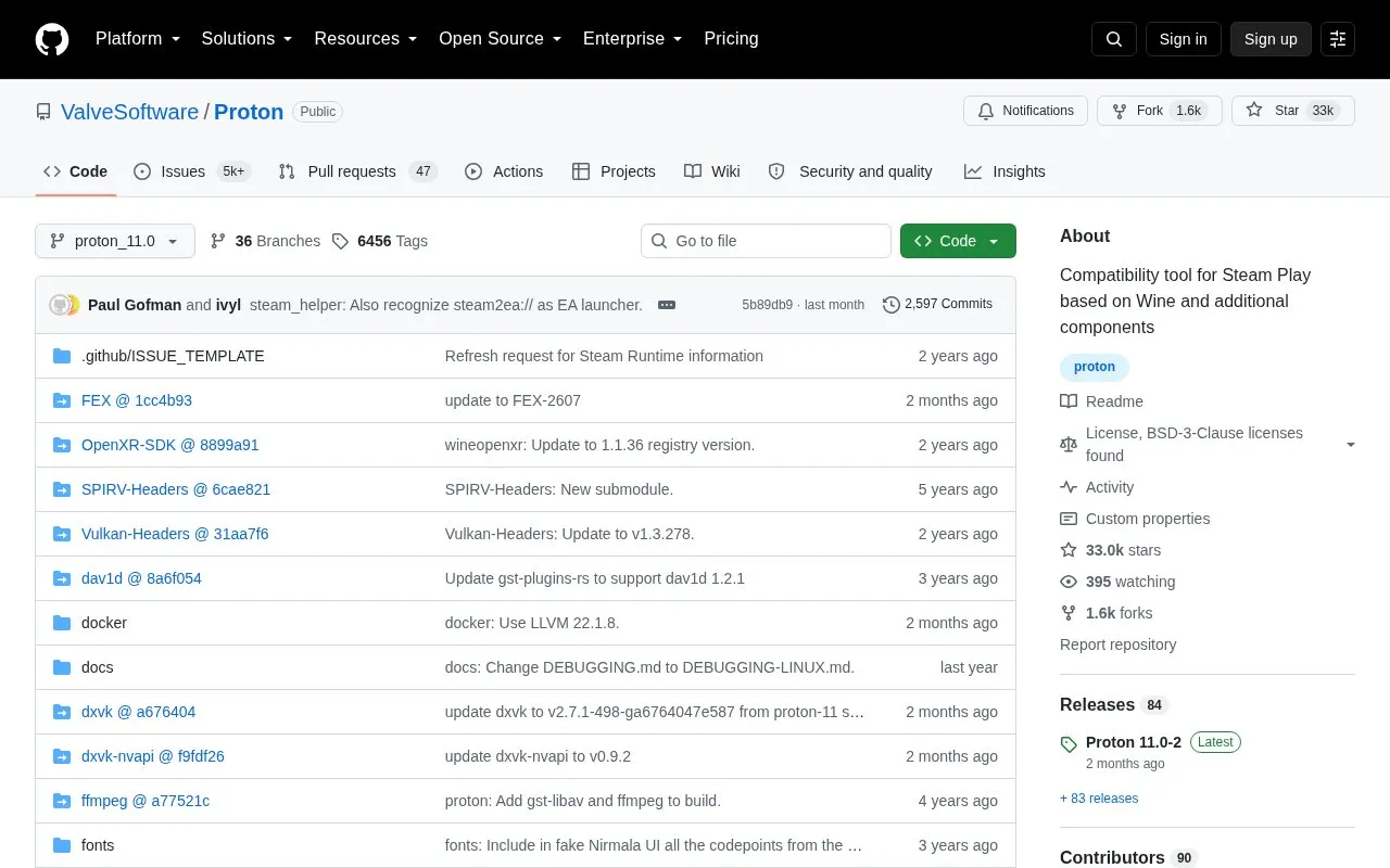 Proton homepage screenshot