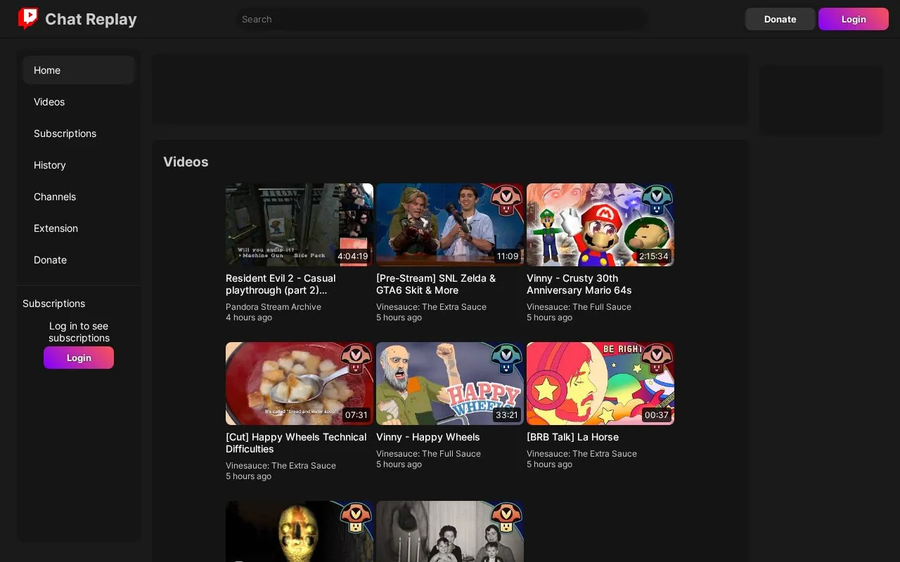 ChatReplay homepage screenshot