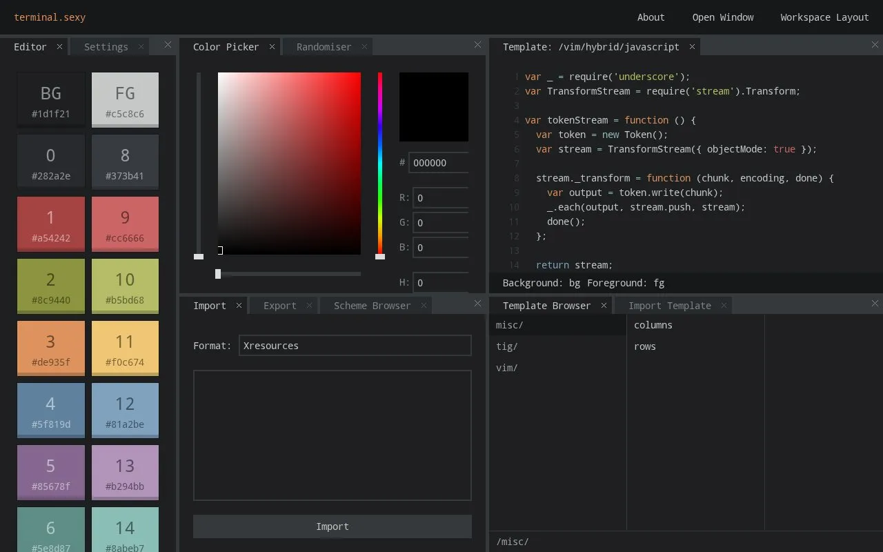 terminal.sexy homepage screenshot