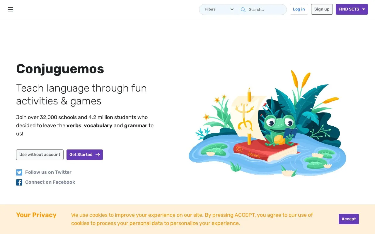 Conjuguemos homepage screenshot